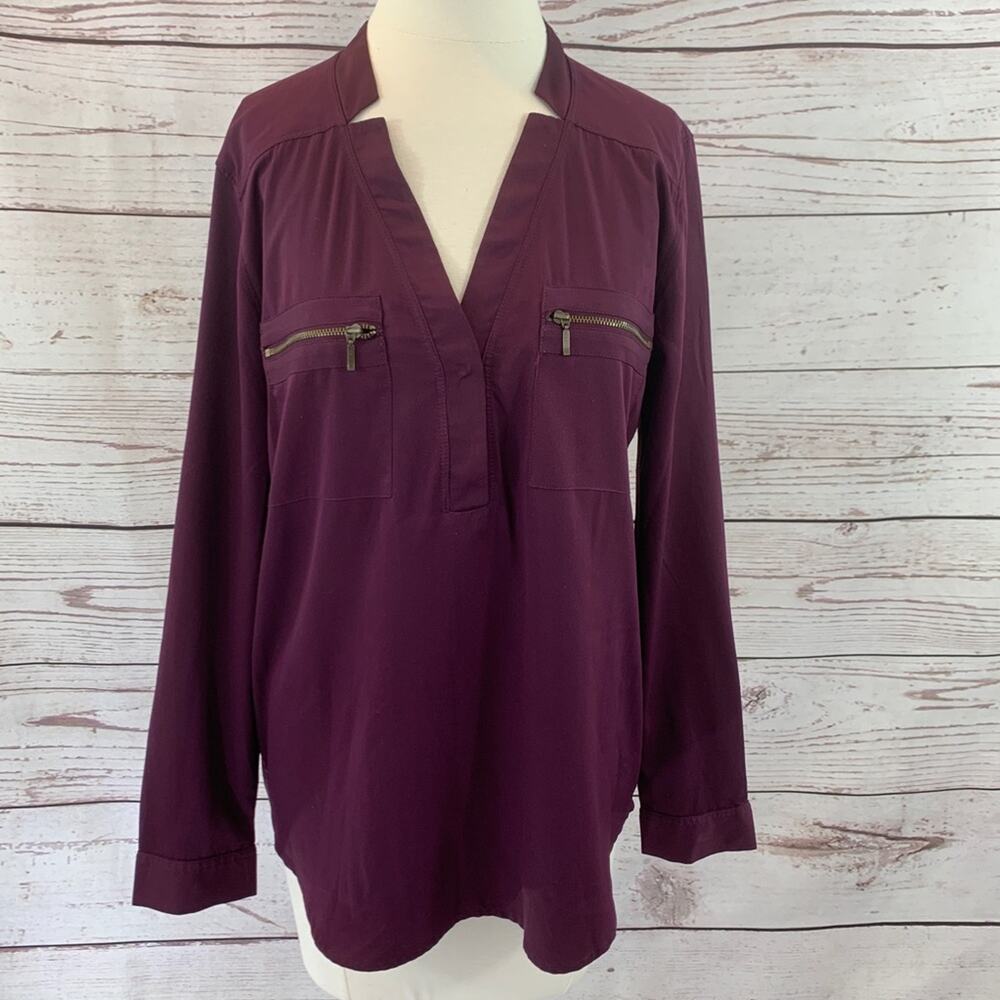 Banana Republic purple plum long sleeve zipper